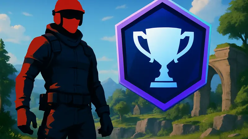 Игрок в Fortnite в скине Монграала на фоне иконки Кубка Mongraal Icon