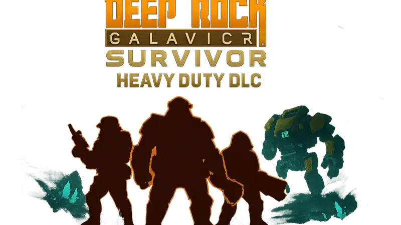Логотип Deep Rock Galactic: Survivor с надписью Heavy Duty DLC