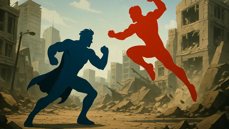 Игровой процесс Invincible VS, кадры соревновательного боя с персонажами сериала.