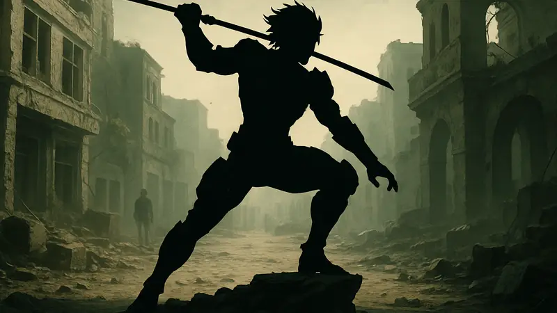 Детализированная статуя Райдена в позе из Metal Gear Solid 4: Guns of the Patriots, полистоун.