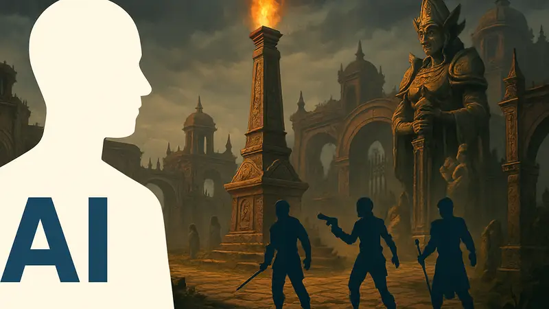 Заголовок статьи iXBT Games об ИИ в играх, скриншот из Crisol Theater of Idols