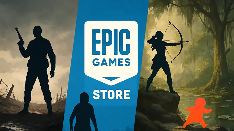Логотип Epic Games Store с изображением бесплатных игр