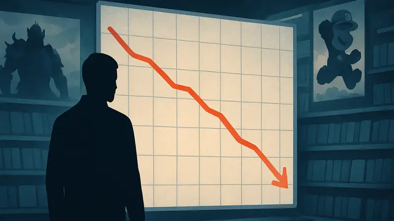 График цен на игры, показывающий падение стоимости или рост продаж бюджетных игр.
