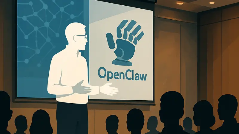 Питер Штайнбергер, создатель OpenClaw, дающий советы по разработке ИИ на конференции.