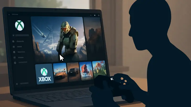 Xbox App с функцией Gamepad Cursor на Windows, управление геймпадом