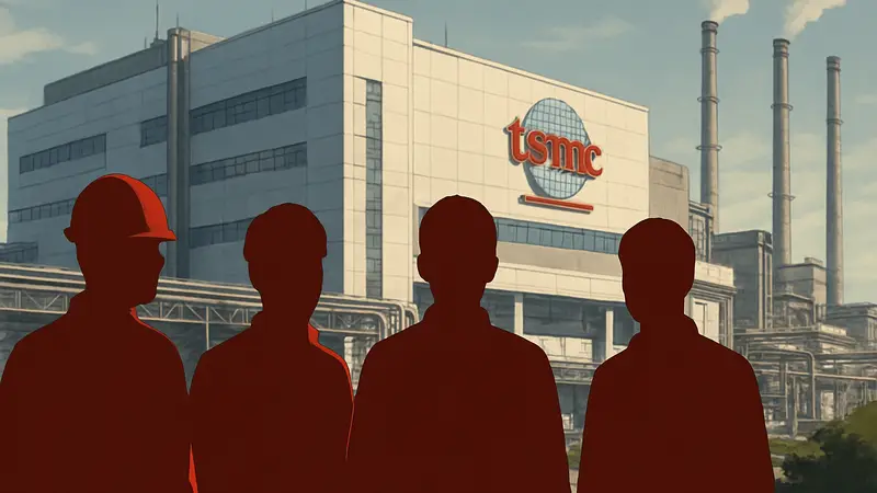 Завод по производству полупроводников TSMC, на переднем плане сотрудники компании