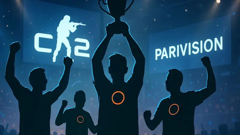 Игроки команды PARIVISION празднуют победу на турнире по CS2