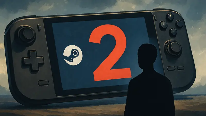 Изображение Steam Deck с цифрой 2, символизирующей новую модель консоли