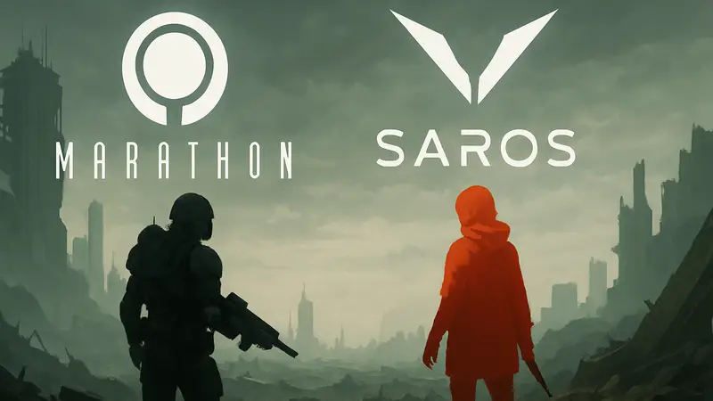 Логотип Marathon и Saros, символизирующие упущенный кроссовер от Bungie для PlayStation 5 и PC.