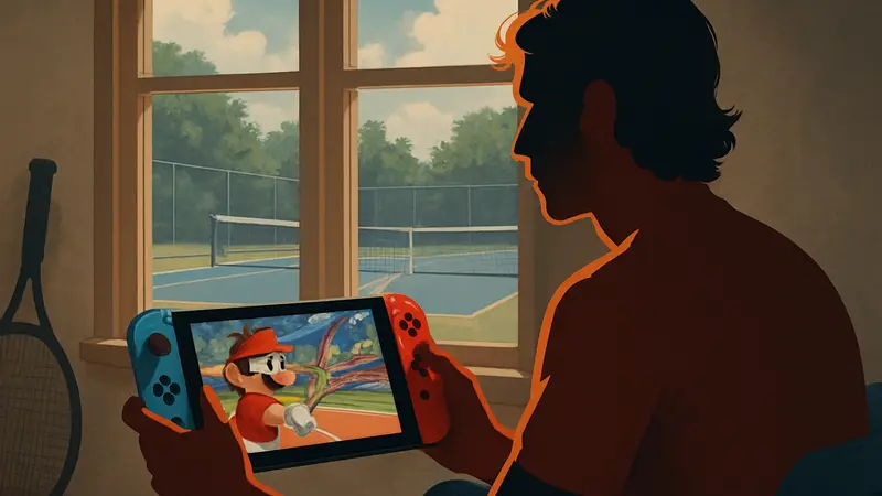 Известный теннисист Тейлор Фриц играет в Mario Tennis на Nintendo Switch.