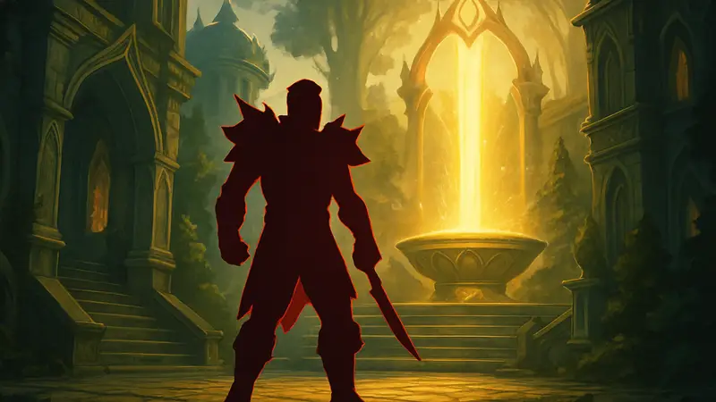 Лирой Дженкинс в World of Warcraft: Midnight с тканевыми наплечниками на фоне Солнечного Колодца.