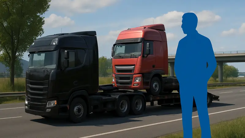 Скриншот из Euro Truck Simulator 2, показывающий грузовик с новым прицепом для буксировки в обновлении 1.59.
