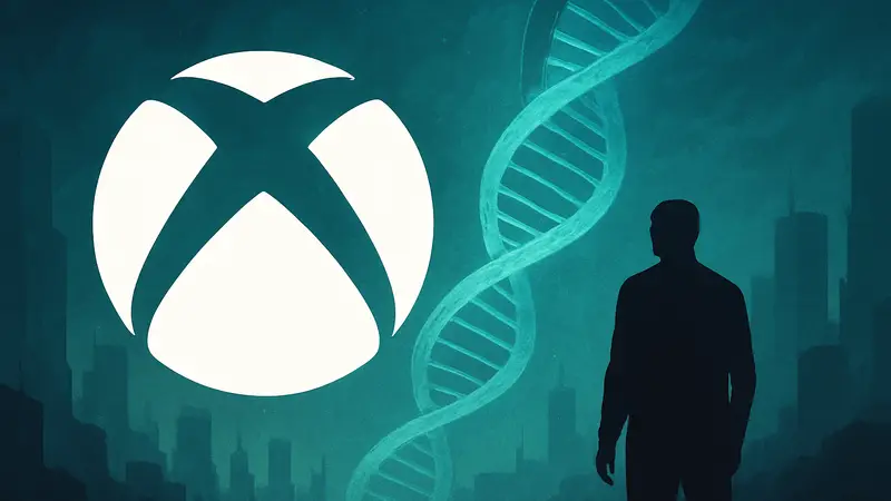 Логотип Xbox на фоне стилизованного изображения Project Helix, символизирующего будущее консолей