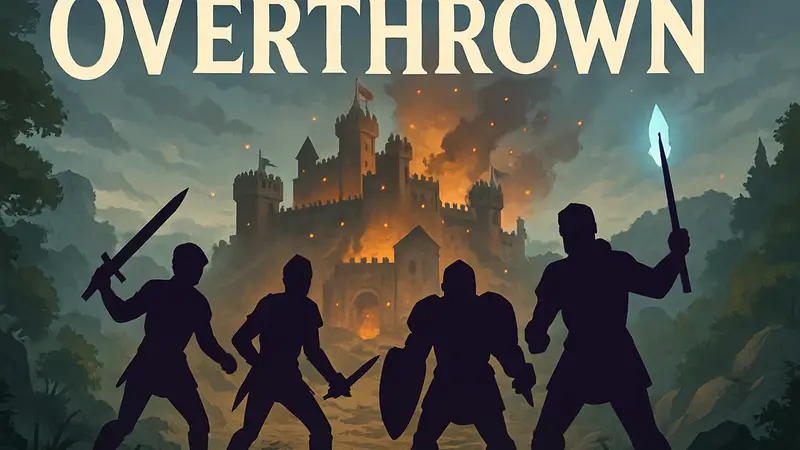 Обложка игры Overthrown с персонажами, готовящимися к кооперативному сражению.