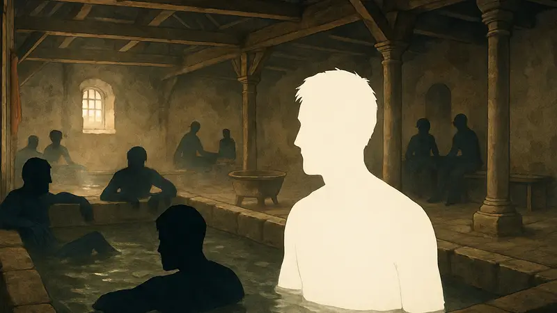 Изображение Генри в средневековой бане из игры Kingdom Come: Deliverance 2.