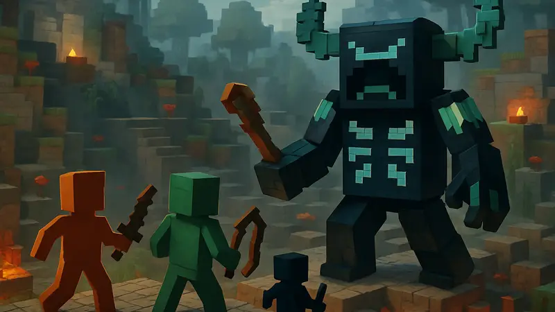 Набор LEGO "Twisted Warden Battle" по игре Minecraft Dungeons 2
