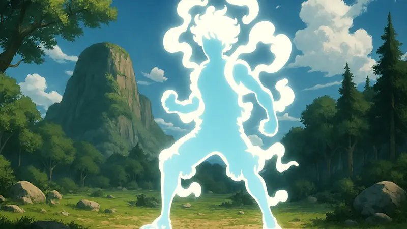 Луффи в форме Gear 5th из аниме One Piece, эпизод 1158