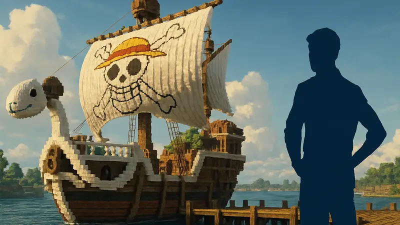 Изображение корабля Going Merry из One Piece, воссозданного игроком в Pokopia