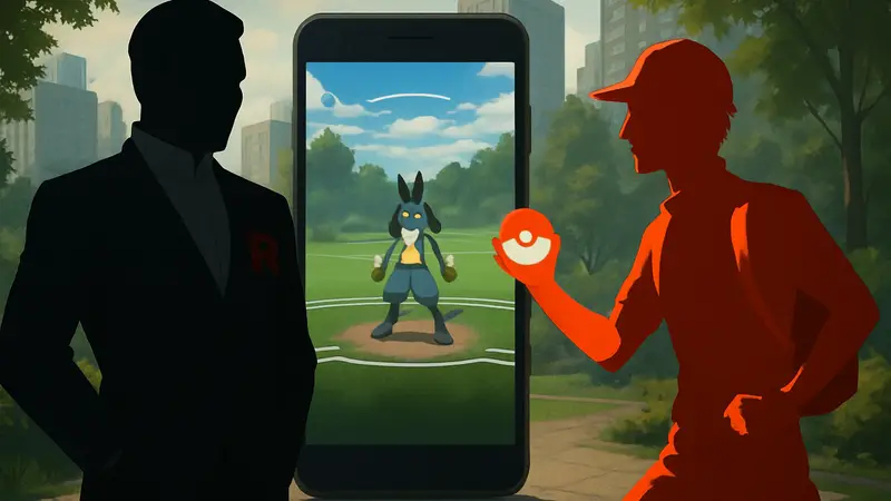 Джованни из Team Rocket противостоит тренеру Покемонов в битве в Pokemon GO.