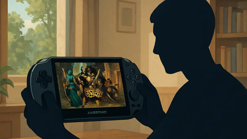 Портативная консоль Anbernic RG Vita с запущенной игрой Dragon’s Crown