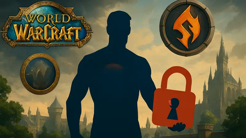 Логотип World of Warcraft и сервера Stormforge, символ закрытия приватных серверов.