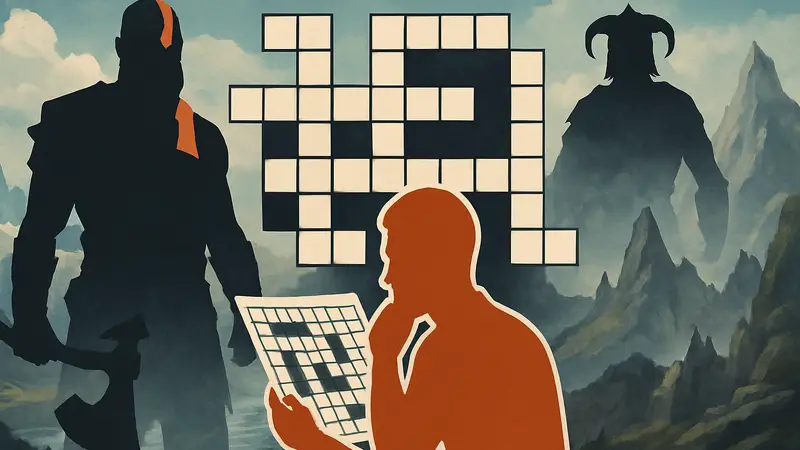 Игровой кроссворд с вопросами о Кратосе из God of War и Скайриме