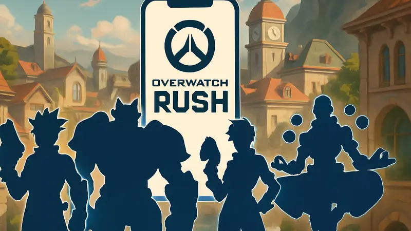 Логотип мобильной игры Overwatch Rush или герои Overwatch в стилистике мобильных игр.