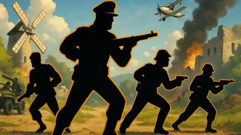 Обложка игры Battlefield Heroes, показывающая мультяшных персонажей в боевых позах.