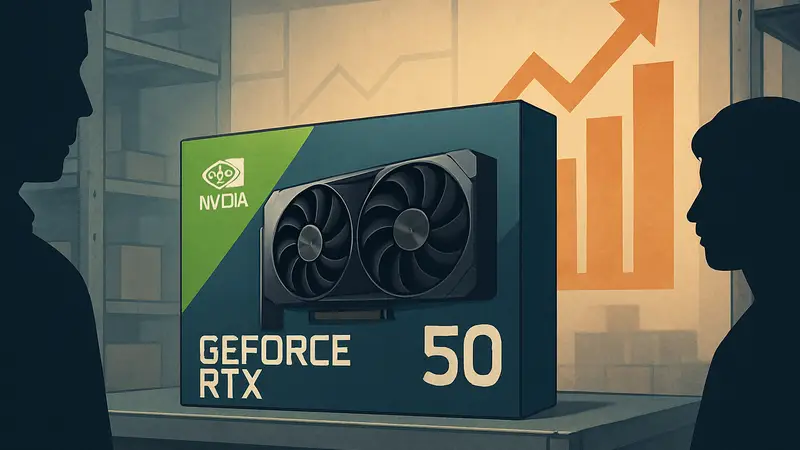 Видеокарта NVIDIA GeForce RTX 50 в коробке на фоне подорожания компонентов