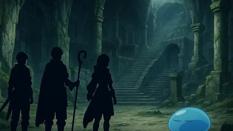 Скриншот или арт из аниме Reincarnated as a Slime с изображением подземелья