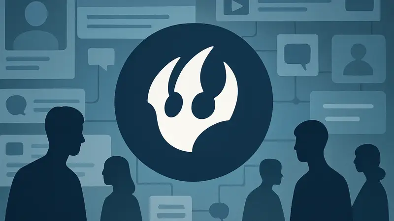 Изображение логотипа OpenClaw на фоне схематичного интерфейса социальной сети, символизирующего ИИ-взаимодействие.
