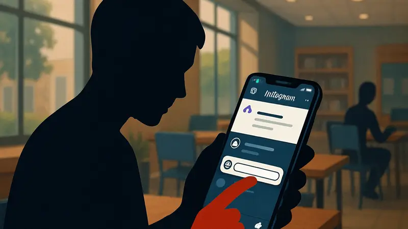 Пользователь редактирует комментарий в приложении Instagram на экране смартфона