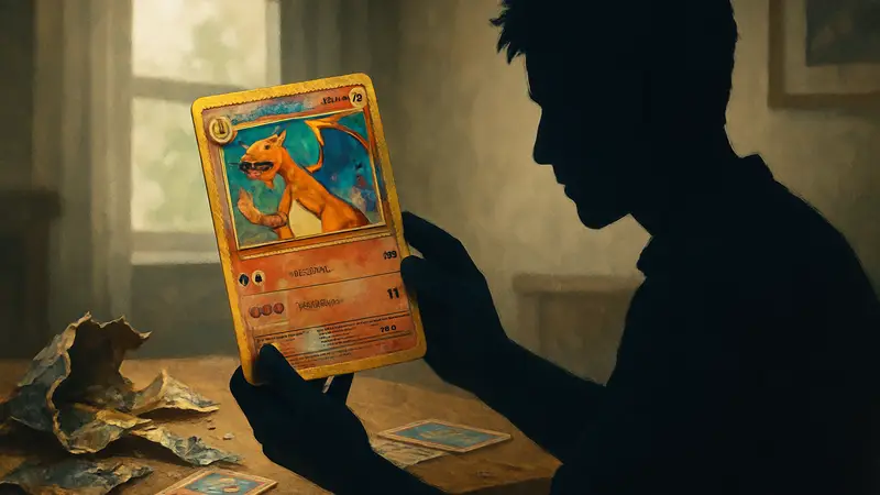Изображение редкой карты Pokemon TCG, извлеченной из поврежденного набора бустеров.