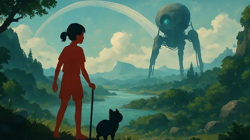 Обложка Planet of Lana 2 с главными героями и атмосферным пейзажем