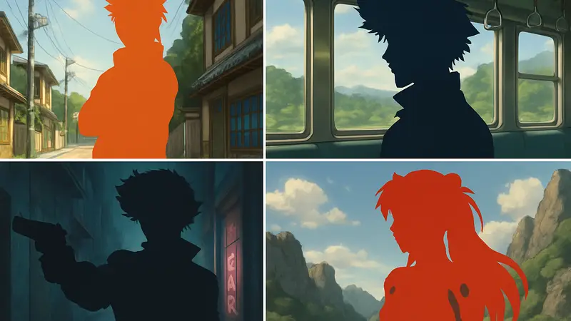 Кадры из популярных аниме 2000-х годов, демонстрирующие их стиль