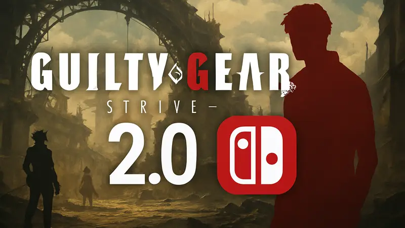 Логотип Guilty Gear Strive с номером версии 2.0 и символом Nintendo Switch