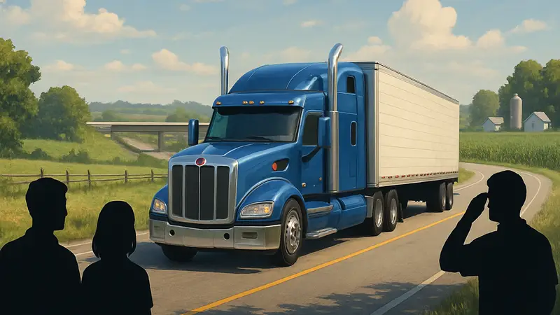 Скриншот American Truck Simulator: грузовик на трассе Иллинойса