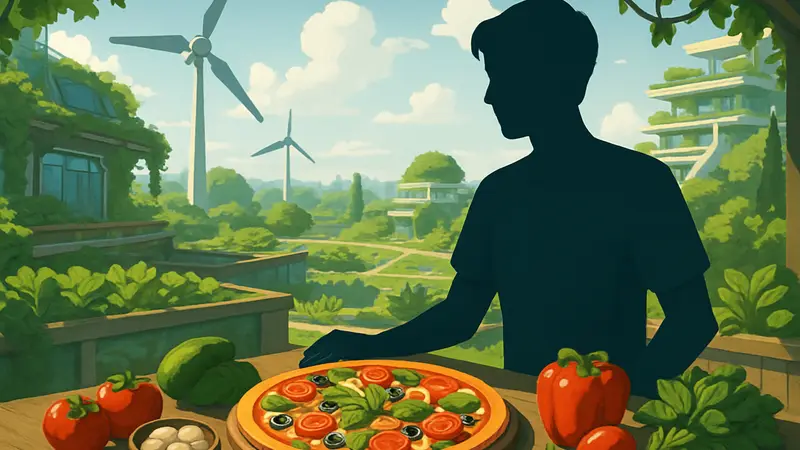 Овощная Пицца и ингредиенты в игре Solarpunk