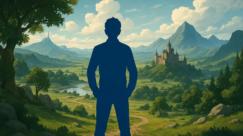 Игрок стоит перед обширным, свободным открытым миром на горизонте. Проблемы геймплея в играх.