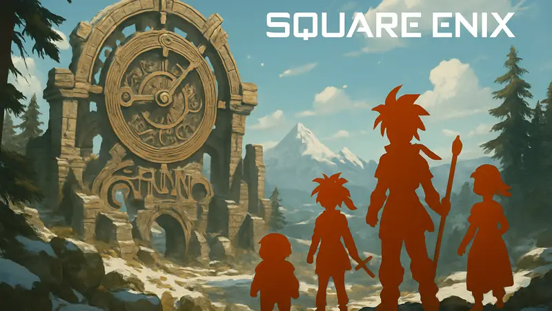 Обложка игры Chrono Trigger с главными героями и логотипом Square Enix в честь юбилея.