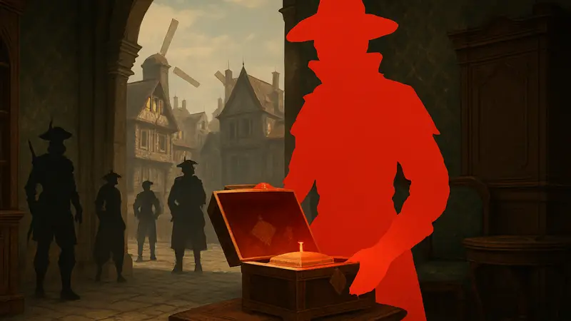 Прохождение квеста "Влияние в Совете Обновления" в GreedFall 2: The Dying World, украденный подарок.