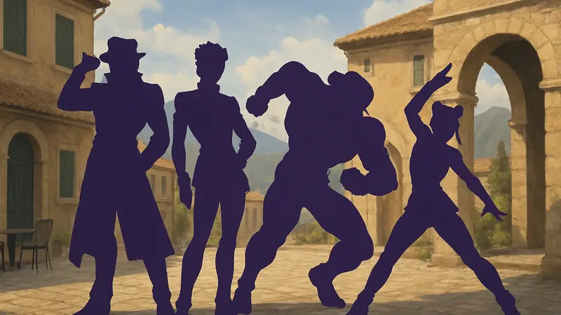 Персонажи из JoJo’s Bizarre Adventure: Golden Spirit в характерных позах