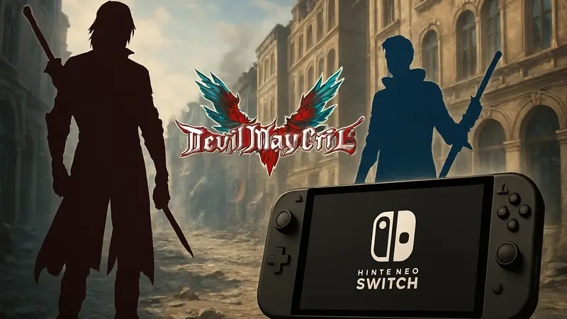 Данте и Неро из Devil May Cry 5, логотип аниме, консоль Nintendo Switch 2