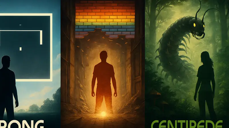 Постеры фильмов по играм Pong, Breakout и Centipede от Atari и Universal Pictures