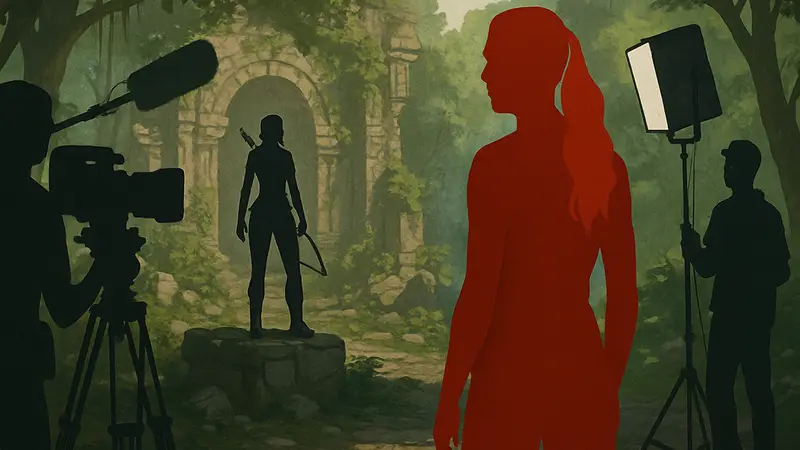 Съемки сериала Tomb Raider от Amazon, актриса Софи Тёрнер на съемочной площадке, возобновление производства.