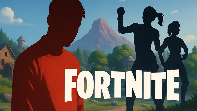 Логотип Fortnite на фоне удалённого контента D4vd
