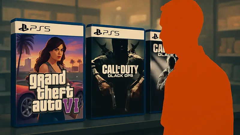 Обложка GTA 6 рядом с обложками Call of Duty: Black Ops и Black Ops 2 на PS5