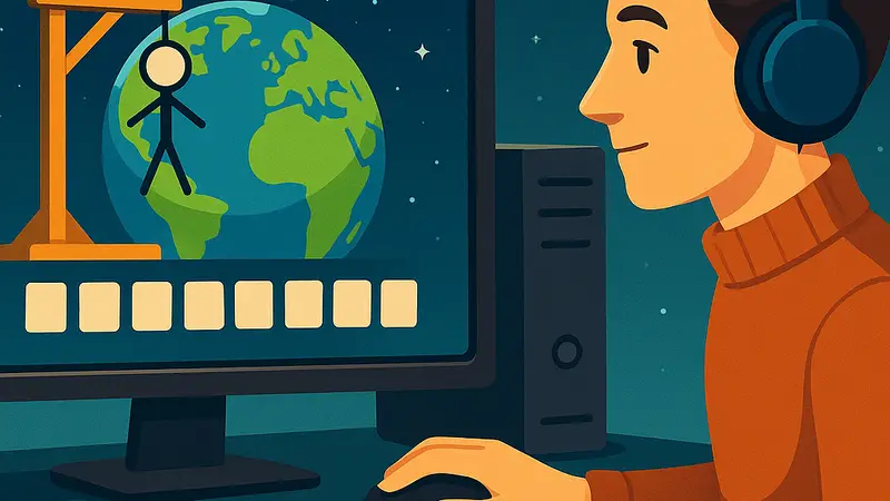Изображение бесплатной ПК игры Hangman Earth, которую можно забрать до 27 января.