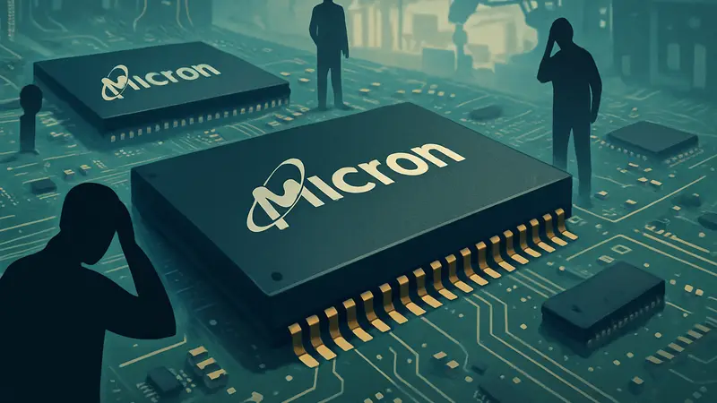 Чипы памяти Micron на печатной плате, символизирующие дефицит и производство в индустрии.