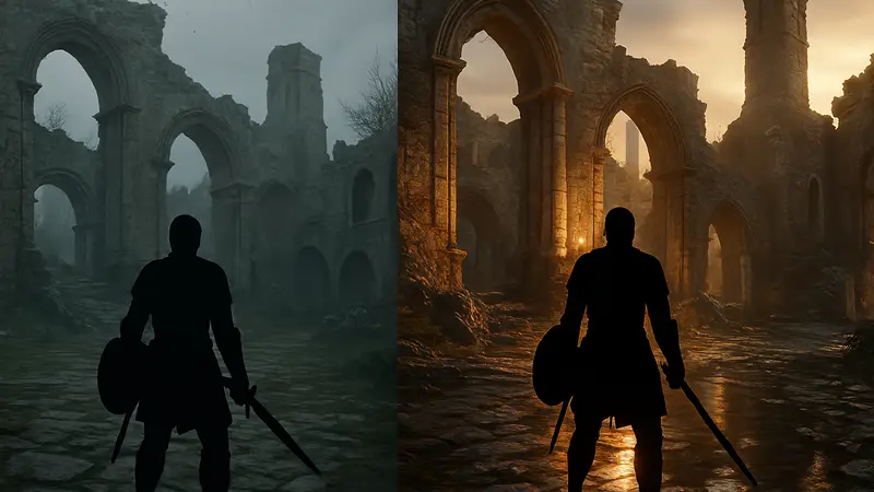 Сравнение графики Dark Souls 2 до и после установки мода с трассировкой лучей на PC